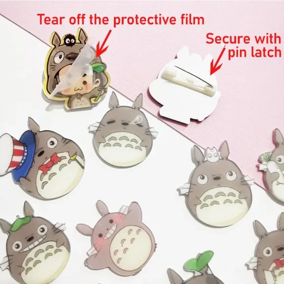 15 PINS! My Neighbor Totoro Badge Japanese Anime Studio Ghibli Acrylic Brooches - Picture 2 of 8